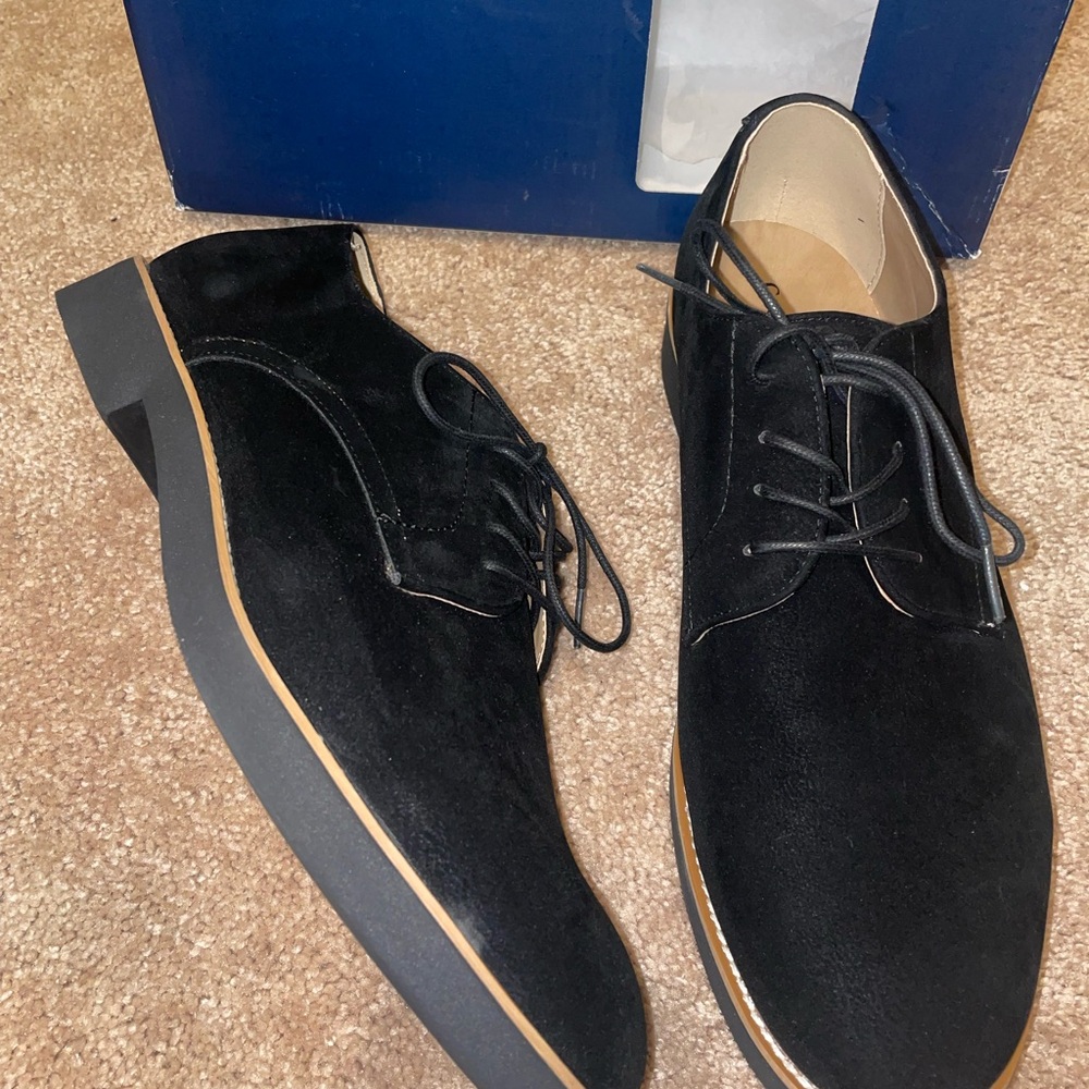 Club Room Black Suede Oxfords shiloh buck